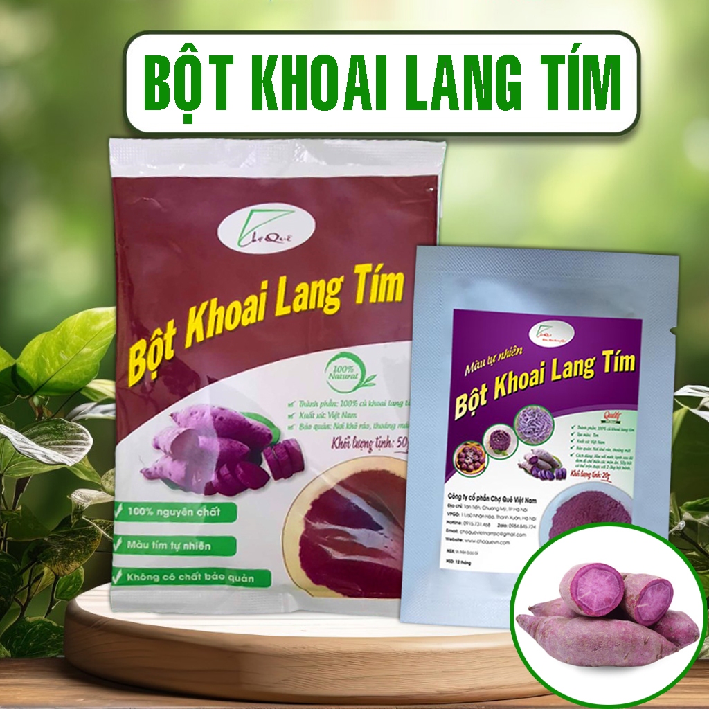 Bột khoai lang tím sấy lạnh nguyên chất 100% hàng loại 1 tạo màu tím làm bánh, trà sữa