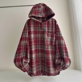 Áo Sơ Mi Khoác Ngoài Flannel Caro Nam Và Nữ Tay Dài Caro Có Nón Form Rộng Chất Vải Dạ Kẻ Sọc Dày dặn Thoáng Mát Unisex