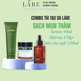 [SIZE NHỎ] Combo tái tạo da Láre dành cho da dầu mụn, thâm, lỗ chân lông to Serum ver1 50ml, mặt nạ 120gr, srm 120ml