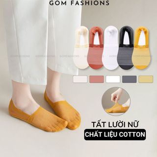 Tất lười nữ tàng hình chống tuột gót GOMTAT, vớ mang giày búp bê chất liệu cotton cao cấp êm chân -HAILUOI-PO-3034-1DOI