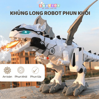 Khủng Long Robot Phun Khói - Lửa Điện Sử Dụng Pin Đồ Chơi An Toàn Cho Bé BT67