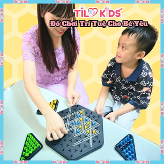  Đồ chơi bàn cờ tam giác vòng cao su trò chơi chuỗi tam giác cho 2-4 người TILO KIDS tăng tương tác suy luận cho bé 