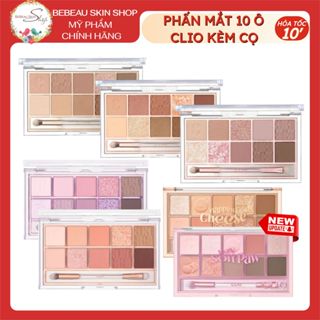  Bảng Phấn Mắt Clio Pro Eye Palette 10 ô kèm cọ màu lì nhũ xinh bám màu siêu tốt - Bebeau 