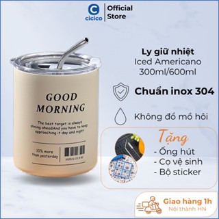  Ly giữ nhiệt Americano 600ml 300ml cốc giữ nhiệt đến 12h không đổ mồ hôi chuẩn inox 304 