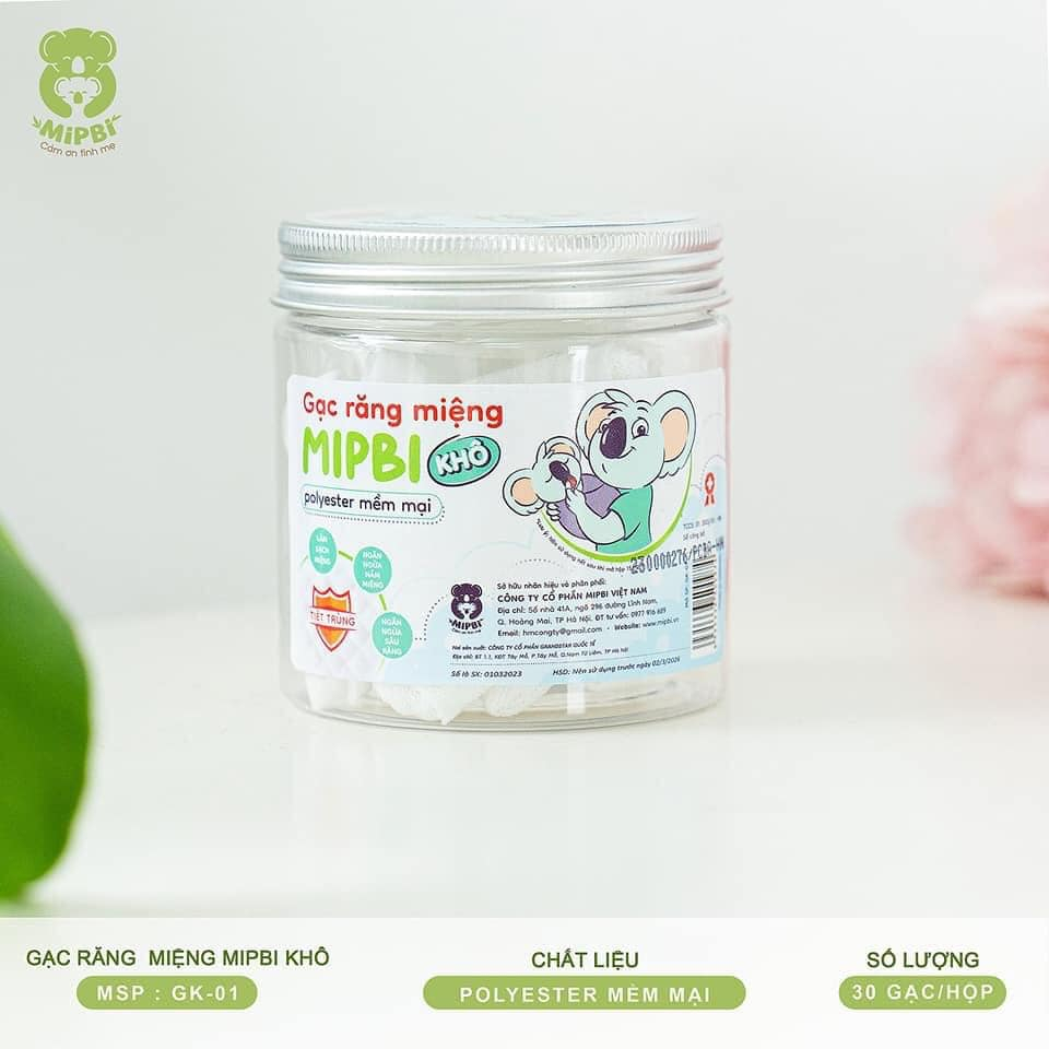 Gạc rơ lưỡi/gạc răng miệng Mipbi (Hộp 30c)