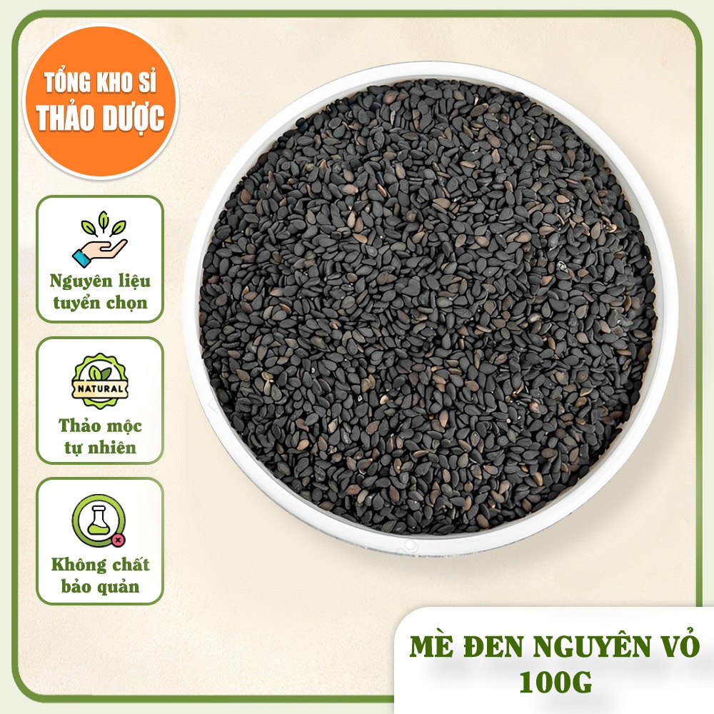 Mè đen nguyên vỏ 100g (Vừng đen khô hữu cơ)