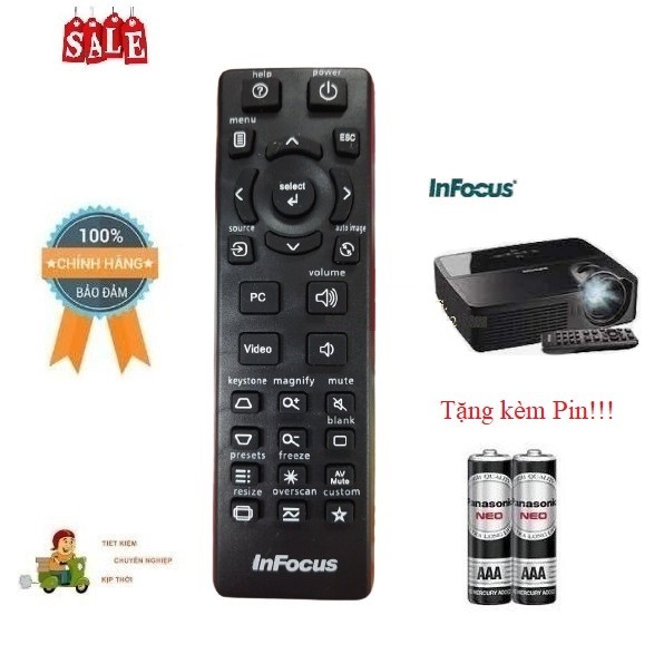 Remote Điều khiển máy chiếu InFocus- HÀNG CHÍNH HÃNG mới 100% Tặng kèm Pin