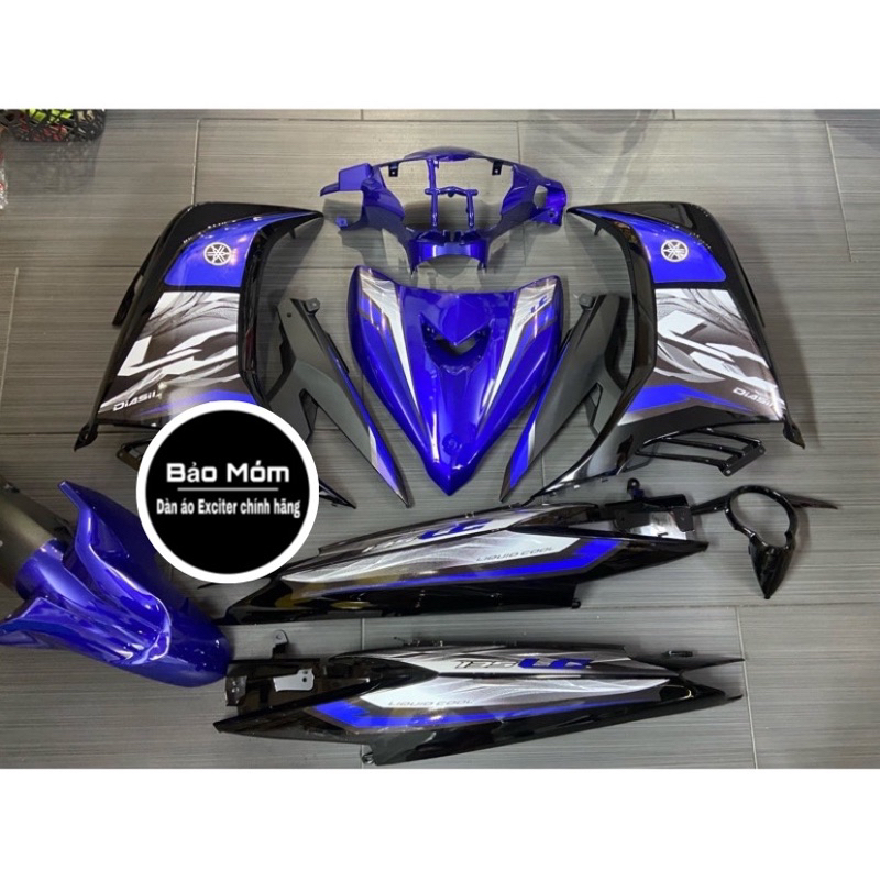 Dàn áo exciter 135 xanh đen mẫu tem Lc v7