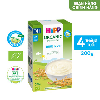 Bột ăn dặm dinh dưỡng Gạo nhũ nhi HiPP Organic 200g (Tối ưu cho trẻ dị ứng đạm sữa)