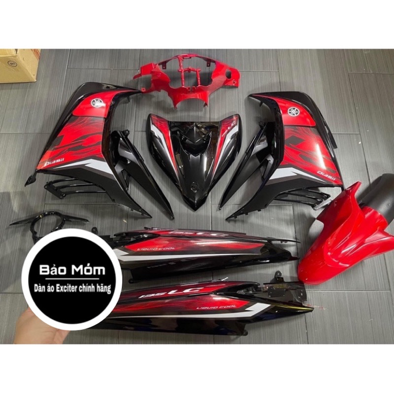 Dàn áo Exciter 135 đỏ đen mẫu tem Lc V7