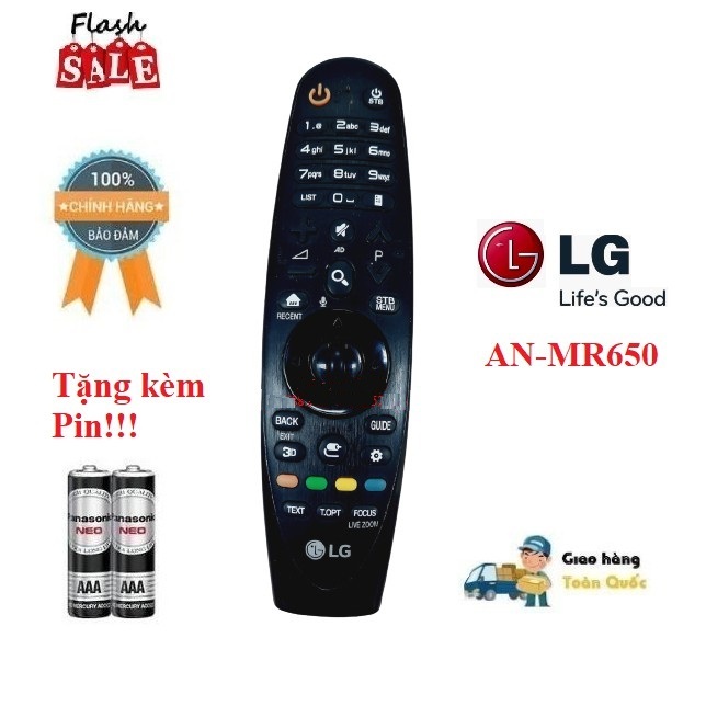 Remote Điều khiển TV LG AN-MR650 giọng nói TV LG 2016- HÀNG CHÍNH HÃNG Fullbox 100% Free ship + Tặng kèm Pin
