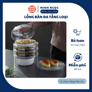 Lồng bàn đa tầng loại cao nhựa VIỆT NHẬT - Trong suốt, giữ nhiệt, tránh bụi côn trùng - 2676