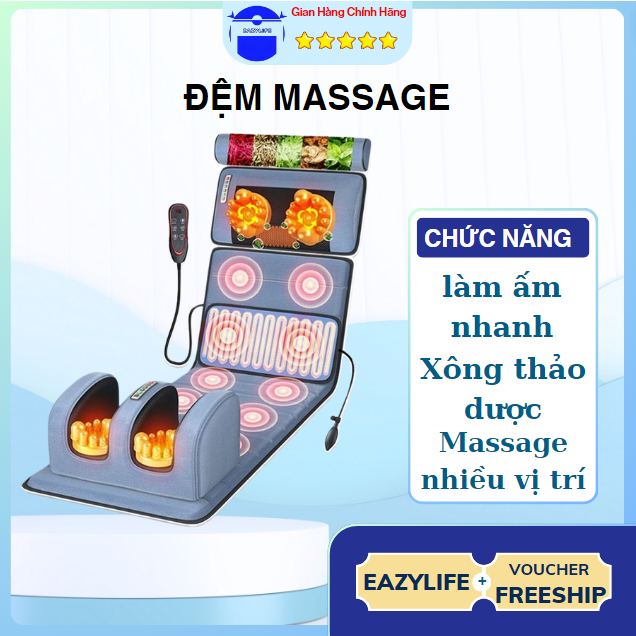 Đệm Massage, Nệm Massage toàn thân xoa bóp, bấm huyệt giúp giải toả căng thẳng, mệt mỏi