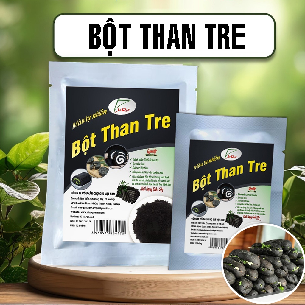 Bột than tre nguyên chất chính hãng hàng loại 1 làm bánh mỳ, tạo màu thực phẩm