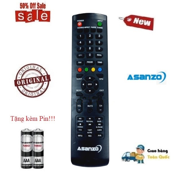Remote Điều khiển TV Asanzo-8 LCD/LED/Smart TV- Hàng mới XỊN 100% Tặng kèm Pin!!!