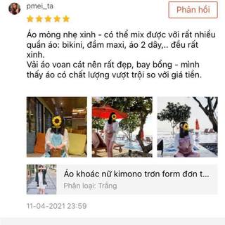 Áo khoác nữ kimono form trơn basic cực dễ phối đồ khi đi chơi