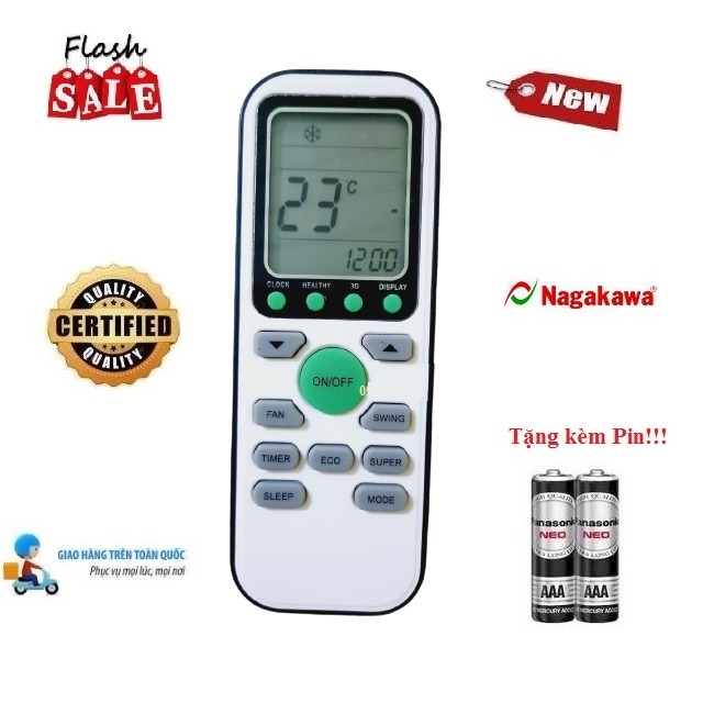 Remote Điều khiển điều hòa Nagakawa- 3 Hàng tốt các dòng NIS-C NS-C NIS-A NS-A 1 2 chiều Inverter