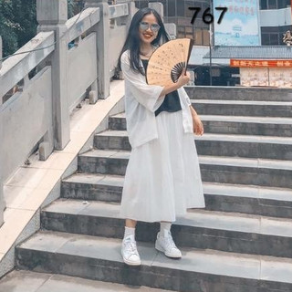 Áo khoác nữ kimono form trơn basic cực dễ phối đồ khi đi chơi
