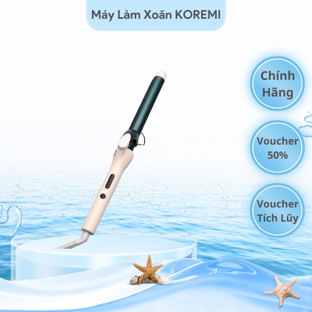 Máy duỗi tóc, kẹp thẳng, ép tóc, uốn cúp làm tóc xoăn lọn đa năng 3in1 Koremi NA_8868 Bảo Hành 12 tháng New