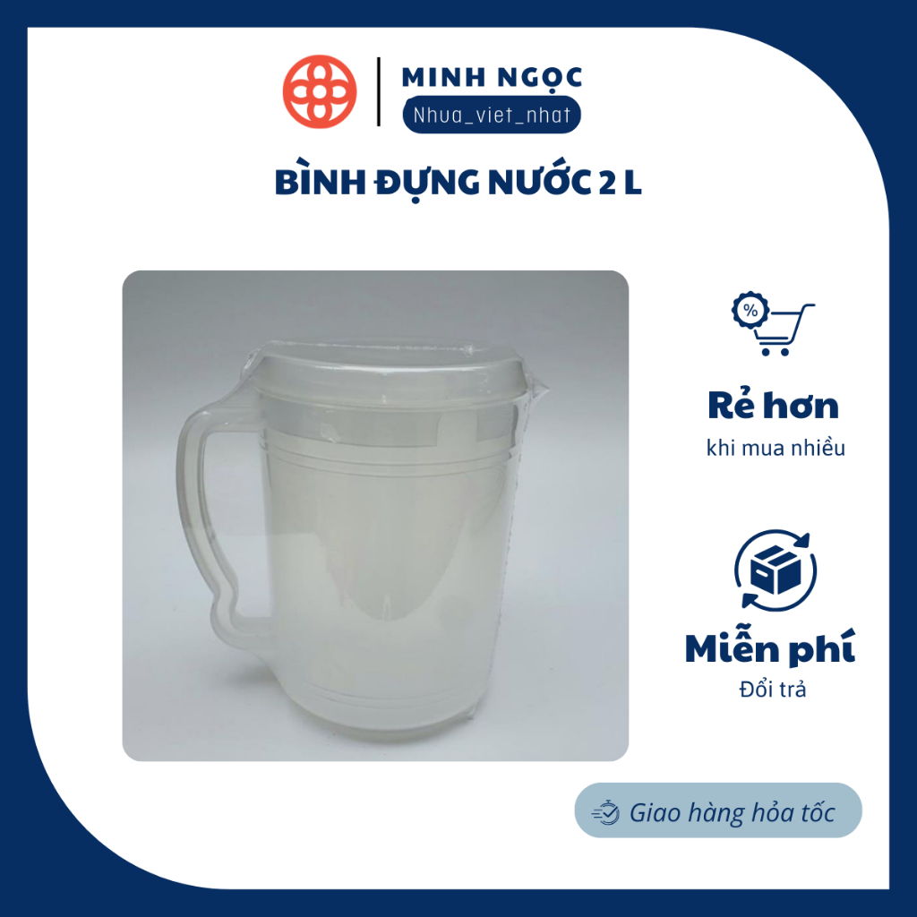 COMBO 1-5 Bình đựng nước 2 lít, ca đựng nước nhựa Việt Nhật Việt Nhật