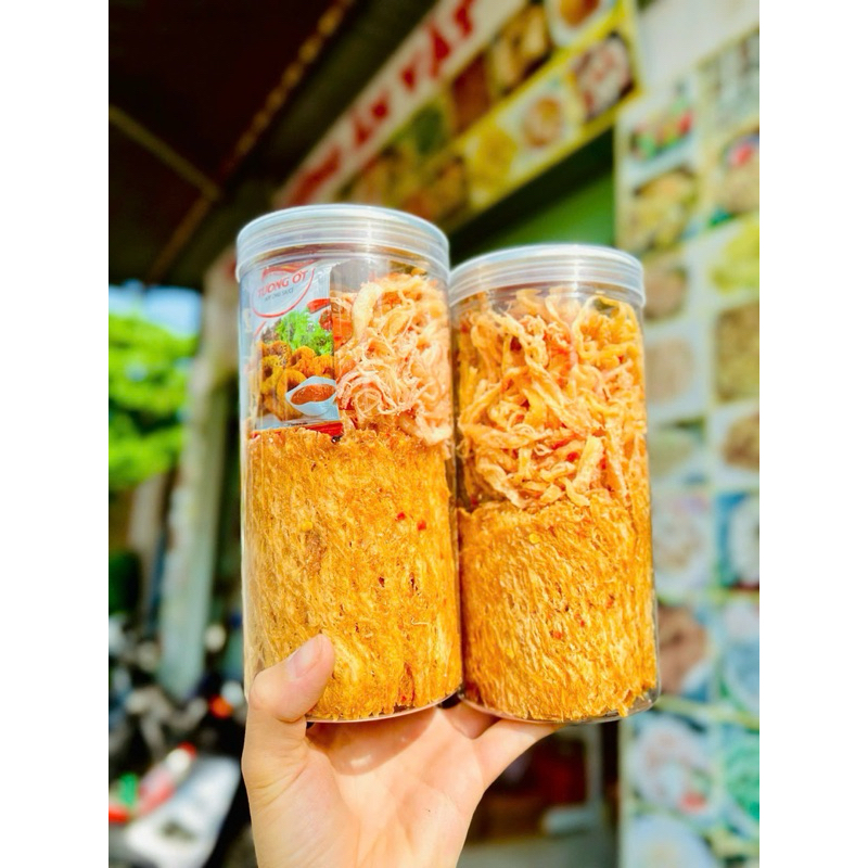Combo 2 hũ KHÔ MỰC MIX 2 VỊ ( MỰC CÁN + MỰC HẤP DỪA ) 300gr/hũ. Ăn vặt khô,  Ăn Vặt Food Cay