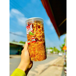 Combo 2 hũ KHÔ MỰC MIX 2 VỊ ( MỰC CÁN + MỰC HẤP DỪA ) 300gr/hũ. Ăn vặt khô,  Ăn Vặt Food Cay