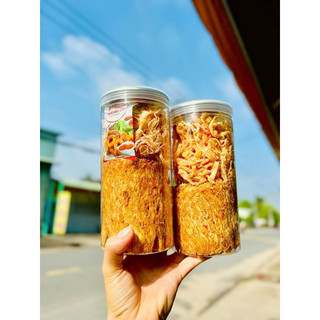 Combo 2 hũ KHÔ MỰC MIX 2 VỊ ( MỰC CÁN + MỰC HẤP DỪA ) 300gr/hũ. Ăn vặt khô,  Ăn Vặt Food Cay