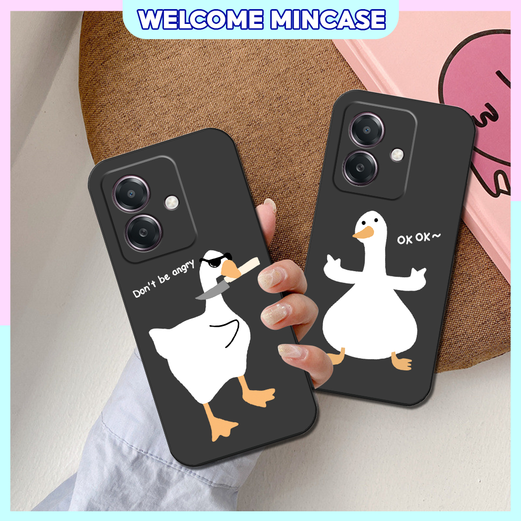 Ốp lưng Oppo A3, A3x silicon dẻo, tpu mềm cạnh viền vuông bảo vệ camera hình đôi vịt gấu