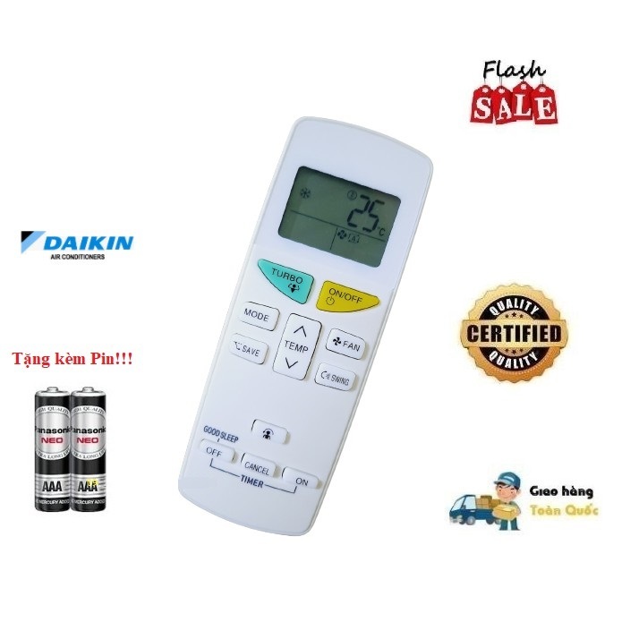 Remote Điều khiển điều hòa Dai_kin- 12 loại 1&2 chiều Inverter- Hàng tốt mới 100% Tặng Pin