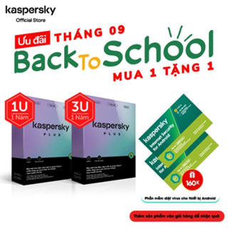 Combo Phần mềm diệt virus Kaspersky Plus (1 Thiết bị/năm và 3 Thiết bị/năm) | 2 Hộp sản phẩm riêng biệt