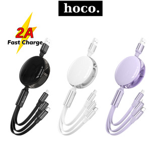 Dây sạc nhanh 3 đầu rút gọn Hoco cáp thiết kế siêu bền dùng cho nhiều dòng máy smartphone