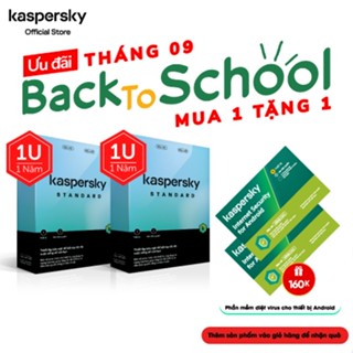 Combo 2 Phần mềm diệt virus Kaspersky Standard 1 Thiết bị/năm - 2 Hộp sản phẩm, tương đương 2 KEY KÍCH HOẠT riêng biệt