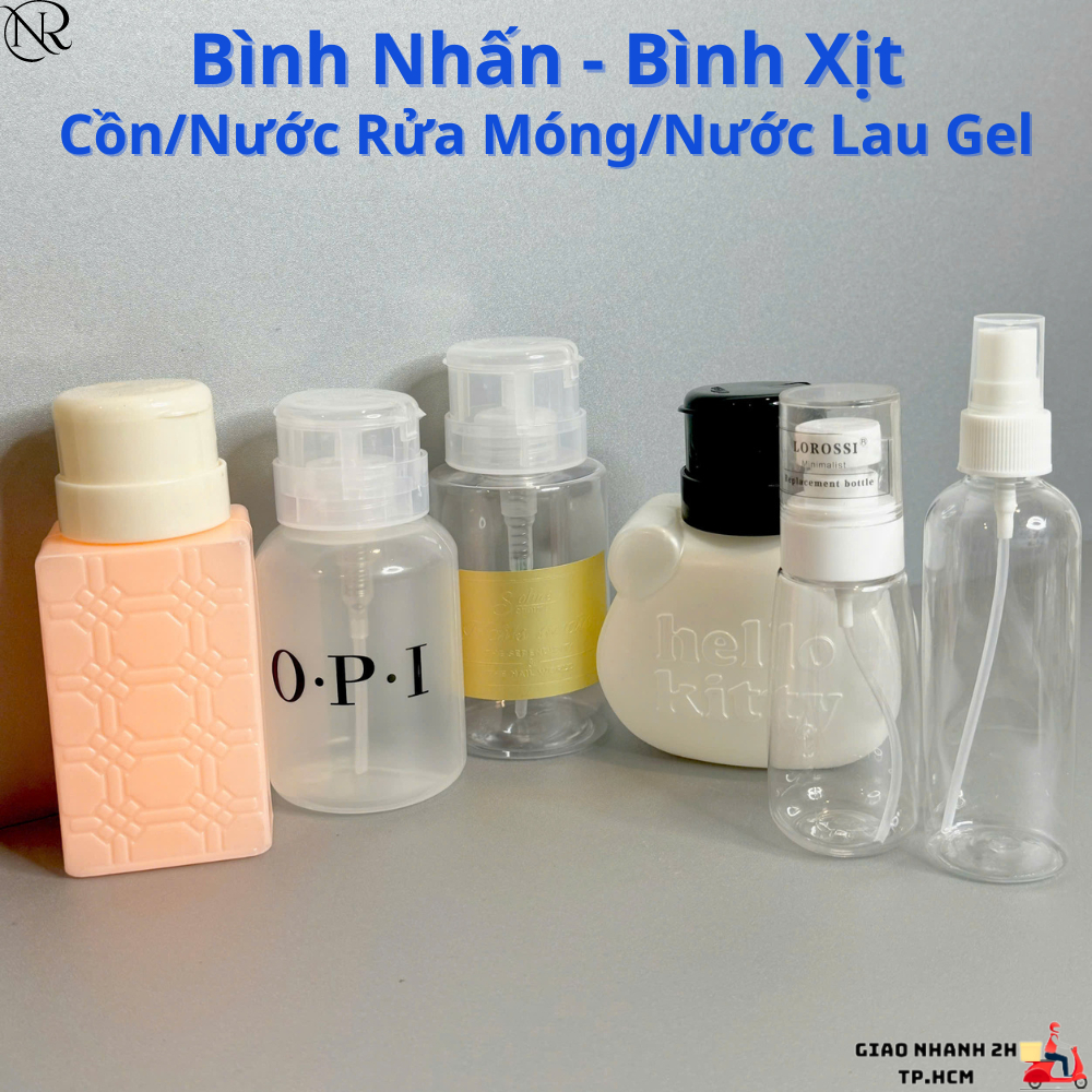 Bình ấn/ Bình Xịt đựng cồn acetone, nước lau gel, nước rửa móng - Nails Red