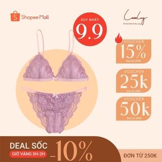 Áo ngực không gọng Lamluy bralette ren lưới Tường Vi