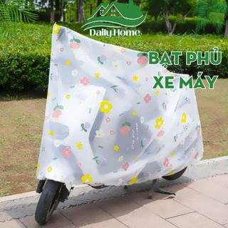 Bạt Phủ Xe Máy Che Mưa Họa Tiết Đẹp Mắt Bạt Trùm Xe Máy Loại Lớn Bao Trùm Cả Xe Kích Thước 2m2x1m2 Daily Home - PXM01