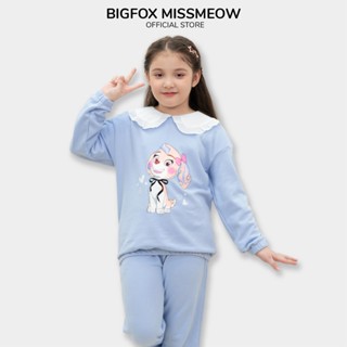  Bộ nỉ bé gái BIGFOX MISS MEOW size đại quần áo dài tay thu đông cỡ trẻ em 3 - 11 tuổi 20kg 40kg 