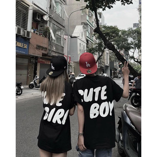 Áo Thun Cute Trendy - Cute Boy Cute Girl - Hàng Unisex Form Nam Nữ Chất 100% Cotton 2 Chiều