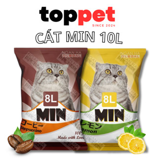 Cát vệ sinh cho mèo MIN 8L 3.5KG - Cát mèo khử mùi ít bụi MIN