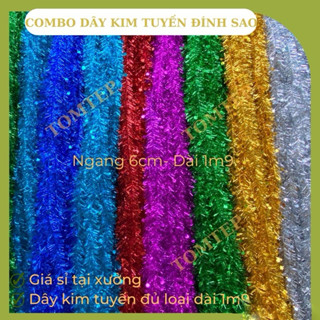 Combo 10 Dây kim tuyến đính SAO trang trí tiệc, Noel, Tết (dây dài 1m8)
