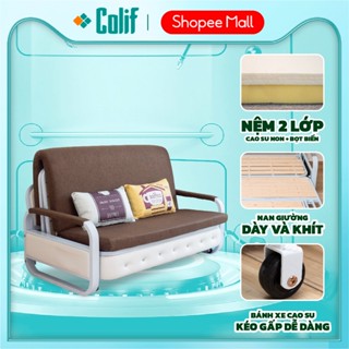 Ghế Sofa Giường COLIF SMART CS gấp gọn đa năng bọc da pu đính đá sang trọng có tủ đựng đồ rộng