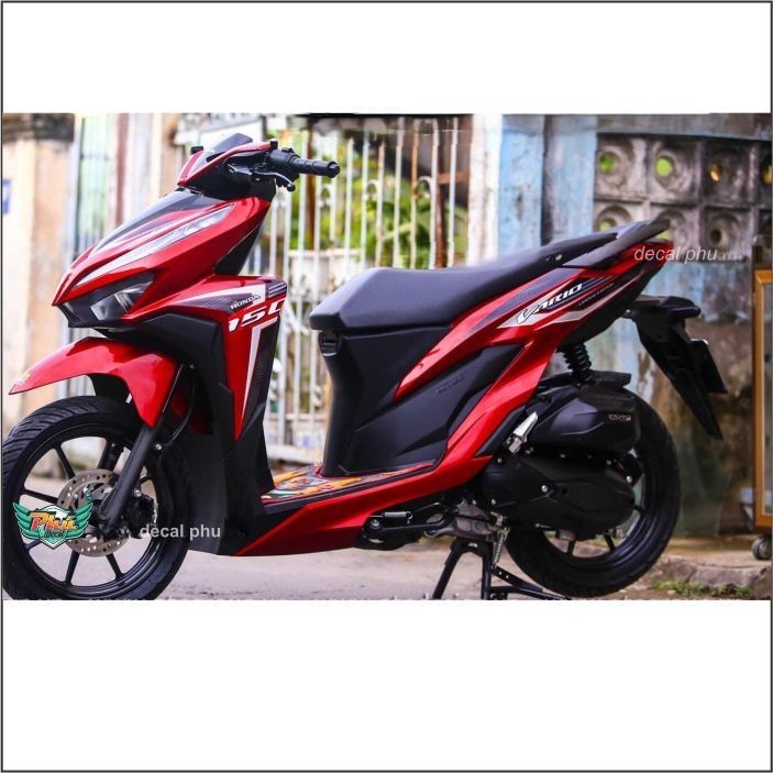 Tem Rời Vario Trắng đen dán xe đỏ (C)