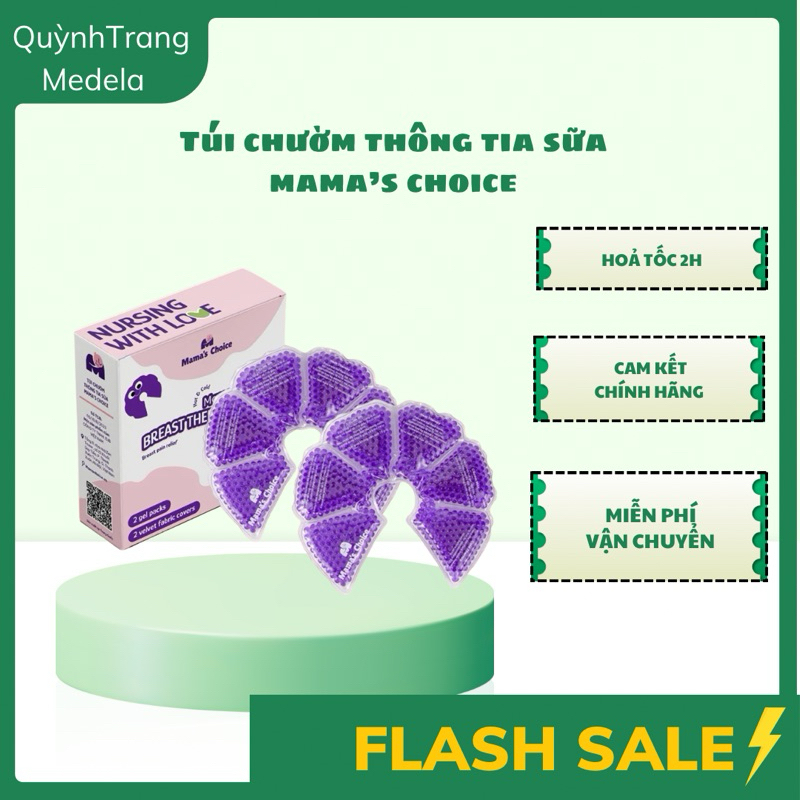 Túi chườm ngực nóng lạnh thông tia sữa Mama's Choice, giúp mẹ kích sữa, giảm đau (Hộp 2 cái)
