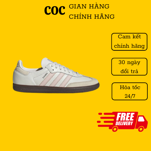 Giày_Adidas Samba OG Cloud White. Giày Sneaker Adidas Samba OG Hồng Kem Nữ Size 36-39