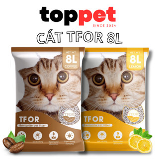  Cát vệ sinh cho mèo TFOR BENTONITE 8L 3.5KG - Cát mèo TFOR đất sét túi 8L khử mùi vón tốt. 