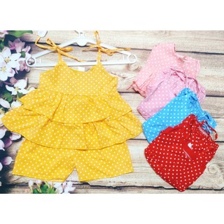 Bộ Lụa Xếp Li Nhiều Mẫu Bé (6-18kg) ( giao màu ngẫu nhiên)