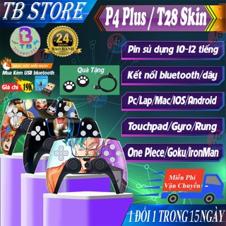 🎁Tặng Joystick🎁Tay cầm chơi game P4 Plus, Tay cầm chơi game fifa online 4 không dây và có dây, tương thích pc, laptop