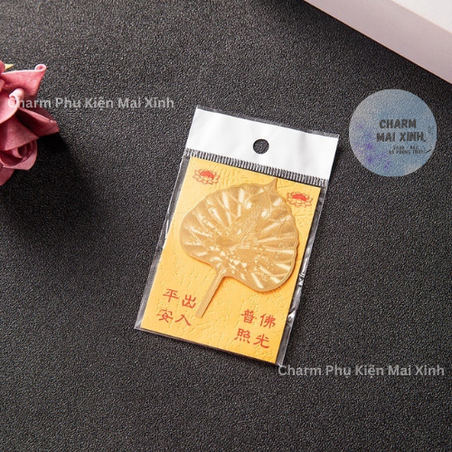 [GIÁ SỈ] Lá Bồ Đề dát mạ vàng thu hút Tài Lộc - Phong Thủy cao cấp để ốp điện thoại, ví tiền, bàn làm việc May Mắn