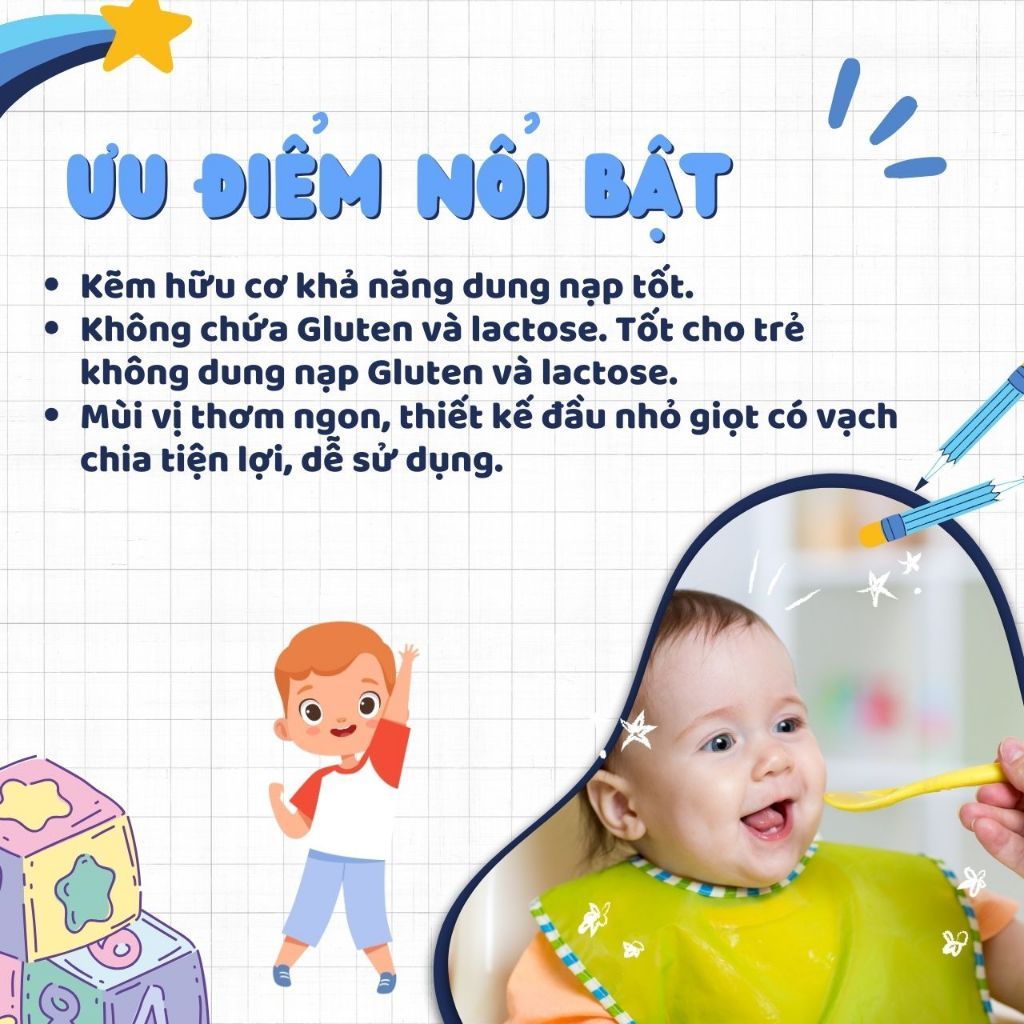 Zincodue Buona[ Chính hãng] - Hộp 30ml- Bổ sung kẽm hữu cơ Bisglycinate tăng sức đề kháng và khả năng chuyển hóa cho bé