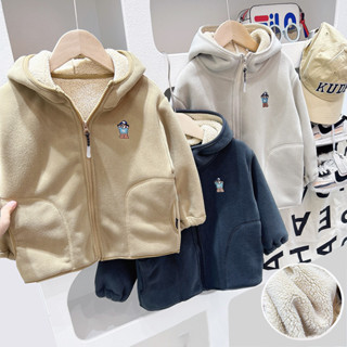Áo khoác KACADY KIDS lông cừu bé trai siêu ấm lót lông kiểu dáng hàn quốc thu đông 2024 mẫu mới