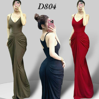 D804 - Đầm Body 2 Dây Cách Điệu Lưng Nhún 2 Bên Hông - Ngọc Lucie